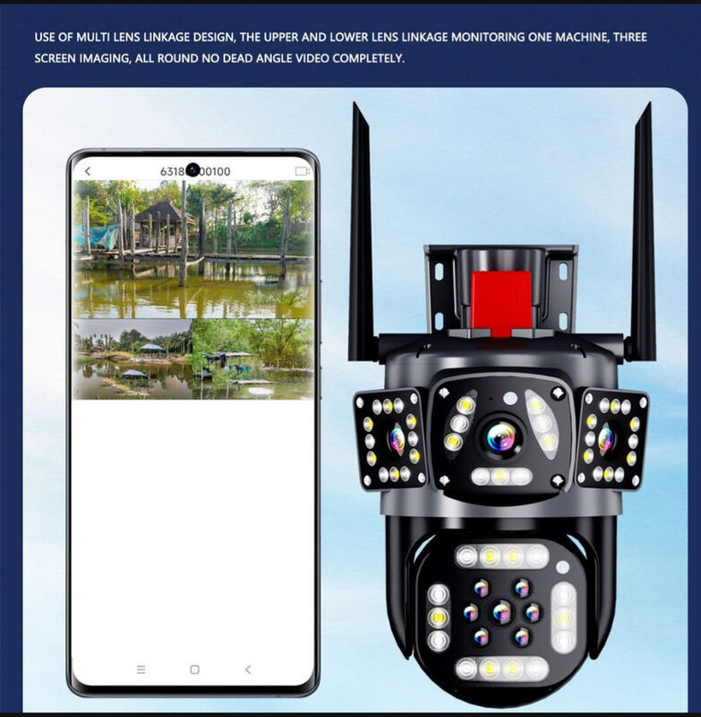 Triple-lens outdoor security camera